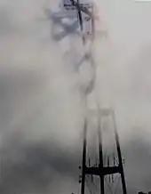 Sutro Tower casts a 3D fog shadow.