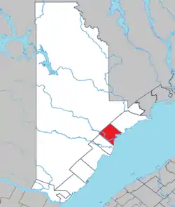 Location within La Haute-Côte-Nord RCM.