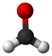 Ball and stick model of formaldehyde