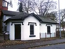 The Grade II listed Kersal Bar Toll House, along the Manchester and Bury New Road turnpike road.