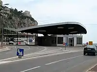 The Pont Saint-Ludovic / Ponte San Ludovico border checkpoint between Menton, France, and Ventimiglia, Italy (both countries are part of the Schengen Area)