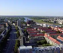 A view of Frankfurt from the top-floor cafe