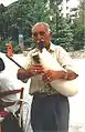 Man from Skopje, North Macedonia playing the Gaida.