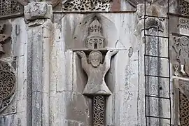 Church tower, Hasan-Jalal Dawla sculpture