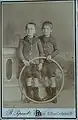 Two French boys wearing knickerbockers, 1900