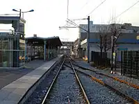 The tram platforms