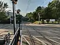 The light rail ROW west of the station