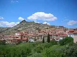 View of Gargallo in Andorra-Sierra de Arcos comarca, located atop of one of the Sierra de San Just ridges