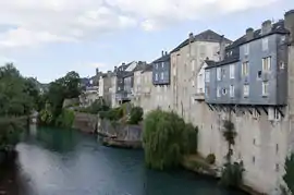 Houses along the 'gave d'Aspe', before its junction with the 'gave d'Ossau' to make the 'gave d'Oloron'