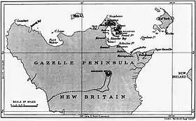 Map of Gazelle Peninsula, where Arthur Willey attempted to catch N. macromphalus