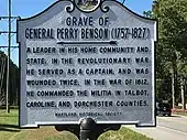 historic marker for Grave of General Perry Benson