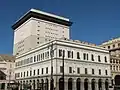 The Palace of the Ligustica Academy and in the background the scenic tower of Carlo Felice