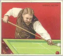 Image 2Cigarette card, c. 1911, showing George Sutton playing balkline (from Carom billiards)