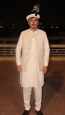 A Gilgiti man wearing the cultural "Khoi" cap of Gilgit-Baltistan