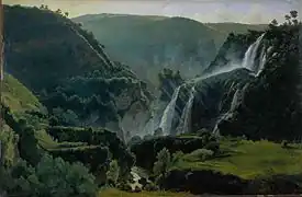 Paysage du Latium avec cascades