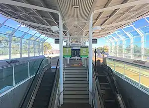 Glendalough station platform under shelter