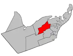 Location within Gloucester County, New Brunswick