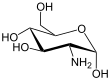 Stereo structural formula of glucosamine ((2S,6R)-6-meth,-2-ol)