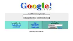 Google's homepage in 1998