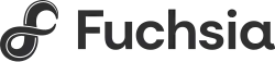 The logo of the Fuchsia operating system is an illustration of a mobius strip, which is intended to be shaped after a lowercase letter "f".