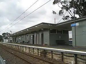 Gowrie platform 2 being viewed west of the station