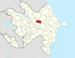 Map of Azerbaijan showing Goychay District