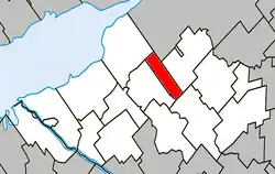 Location within Nicolet-Yamaska RCM.