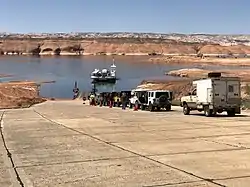 The Charles Hall Ferry pulling in to the Bullfrog terminus