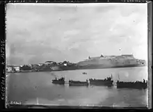 Greek troops land at Mytilene, 1912