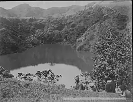 Black and white photograph of Green Lake