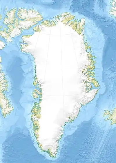 Map showing the location of Hamberg Glacier