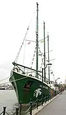 The Rainbow Warrior, the ship of the Greenpeace environmental movement.