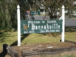 Sign marking old McDonoghville boundary in Gretna