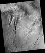 Group of gullies, as seen by HiRISE under the HiWish program