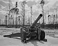 Marines of the 51st Composite Defense Battalion at Montford Point train on a 155mm coastal defense gun.