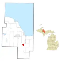 Location within Marquette County