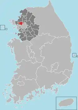 Location in South Korea