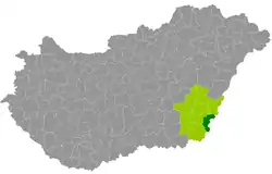 Gyula District within Hungary and Békés County.