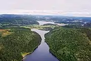 Large scale joint valley landscape at The High Coast, Ångermanland.