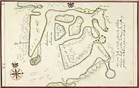 Egede's own 1722 map of the area around "Habets Oe"