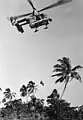 An HH-43 rescues an airman in Southeast Asia