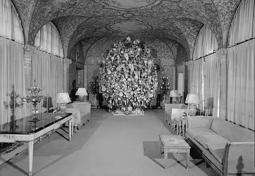 Harold Lloyd Estate Christmas tree in 1974.