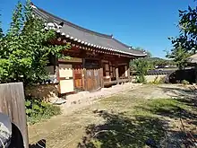 View of Hanok House in Hahoe Folk Village