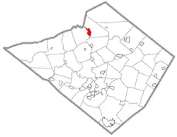 Location of Hamburg in Berks County, Pennsylvania