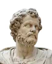 a photograph of a white marble head depicting Hannibal