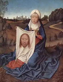 Image 72Veronica holding her veil, Hans Memling, c. 1470 (from List of mythological objects)