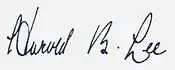 Signature of Harold B. Lee