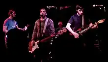 Harris performing "No Place Like Space" at the Middle East Upstairs in Cambridge, Massachusetts in February 2009.  L–R: Matt Scott, Mike Nastri, Rob Lynch, Jon Day.