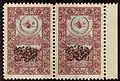 Ottoman Empire 1918 20 pa on 1pi revenue stamp for the construction of Hejaz railway