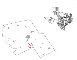 Location within Hill County and Texas